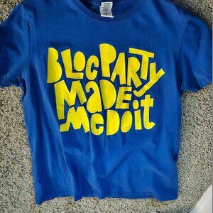 Y2K BLOC PARTY MADE ME DO IT SIZE M SHIRT VINTAGE INDIE ROCK NEW YORK BRITISH